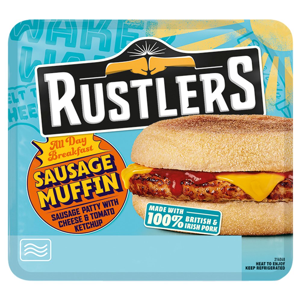Rustlers All Day Breakfast Sausage Muffin 155g   177g × 4