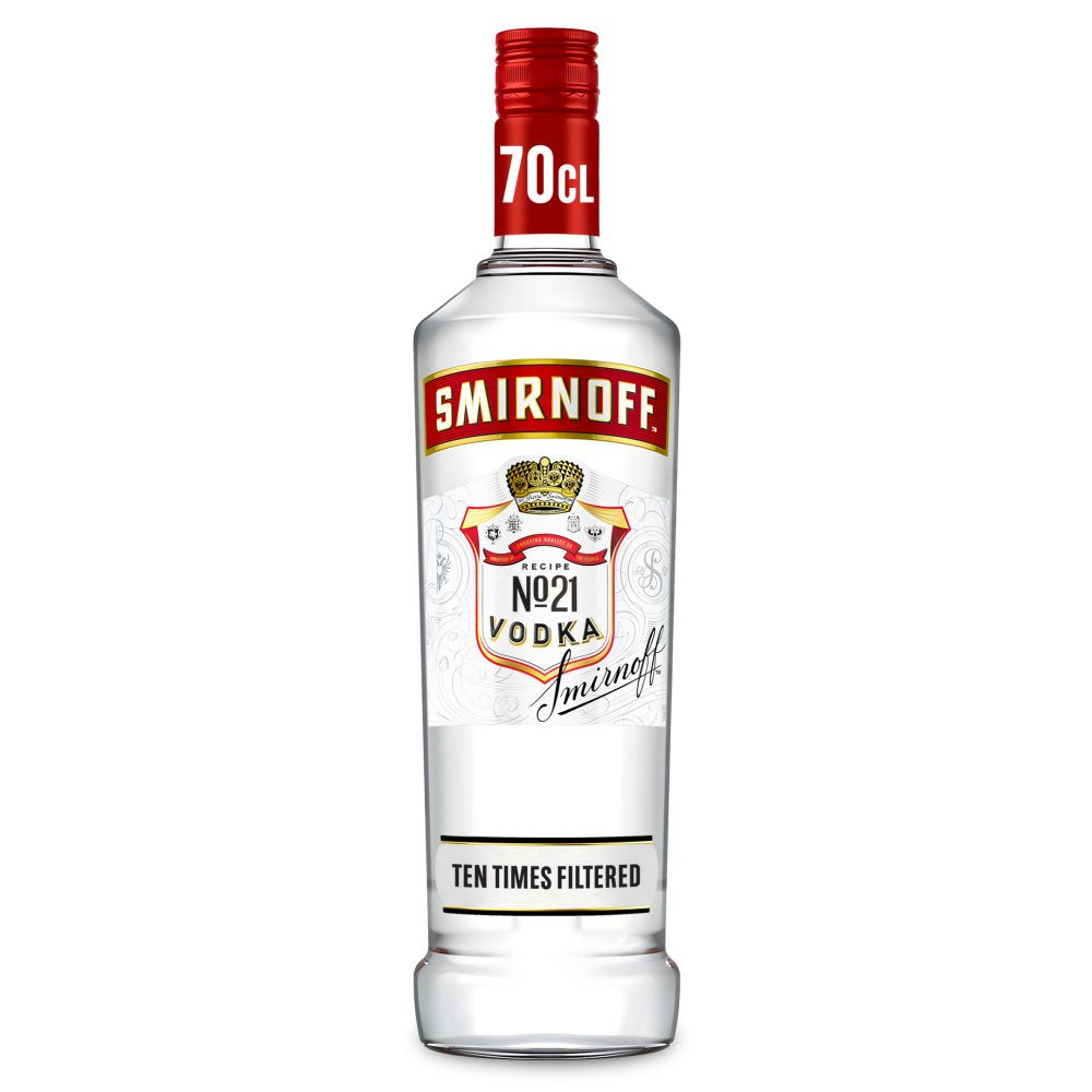 Smirnoff No. 21 Vodka Red Label 37.5% vol 70cl Bottle   70Cl × 6