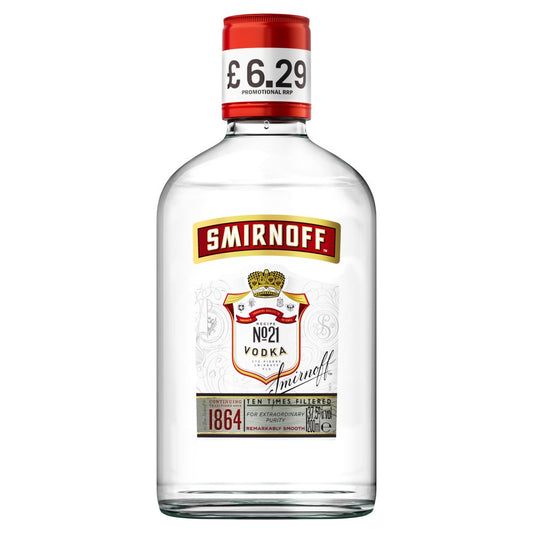 Smirnoff No. 21 Vodka 37.5% vol 20cl Bottle PMP £6.29   20Cl × 6