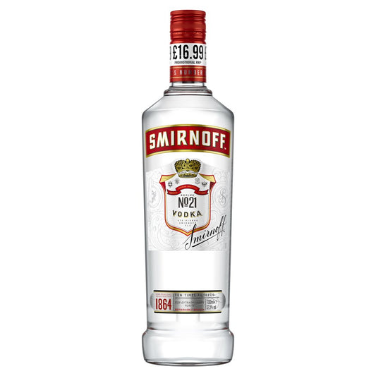 Smirnoff No. 21 Vodka 37.5% vol 70cl Bottle PMP £16.99   70Cl × 6