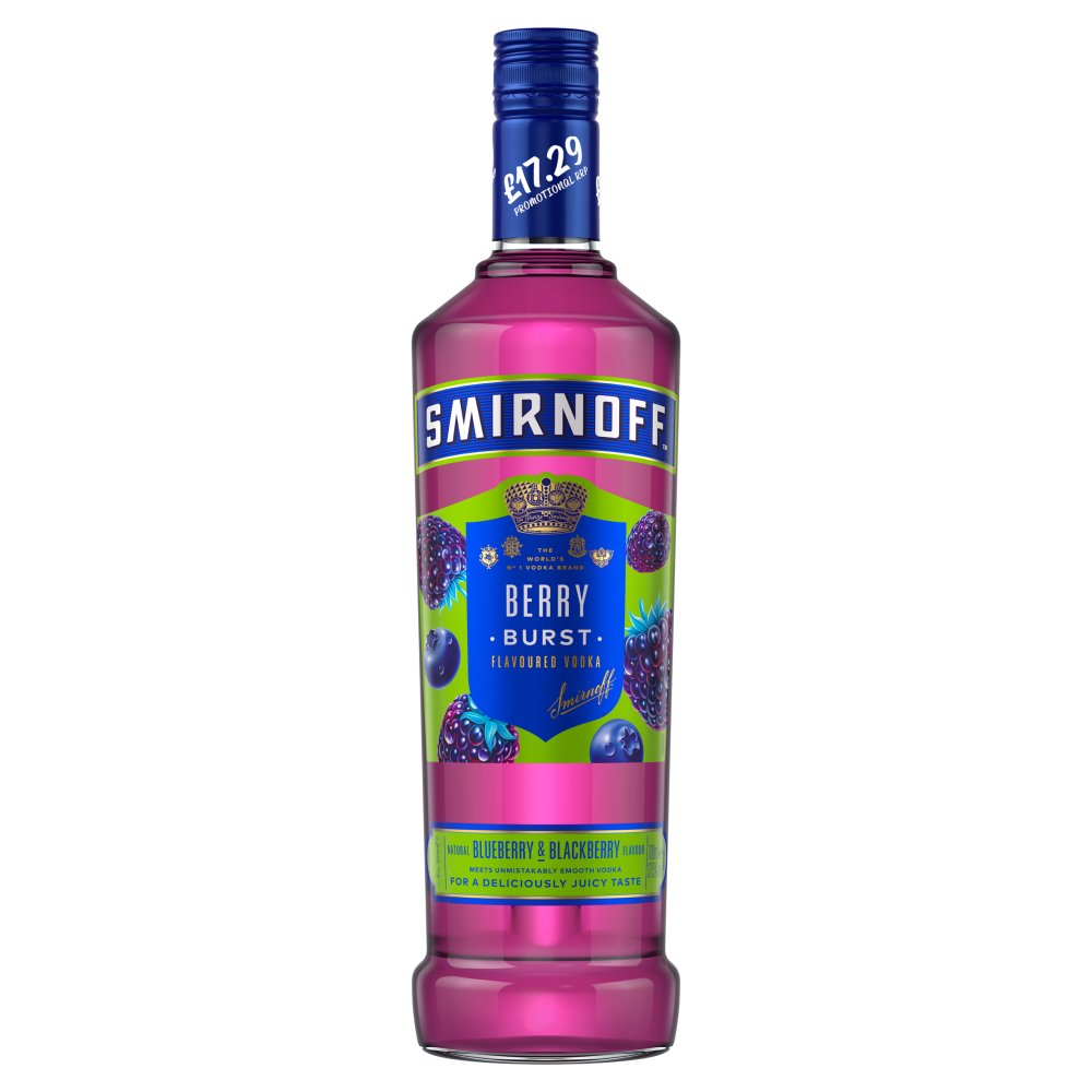 Smirnoff Berry Burst Flavoured Vodka 37.5% vol 70cl Bottle PMP £17.29   70Cl × 1