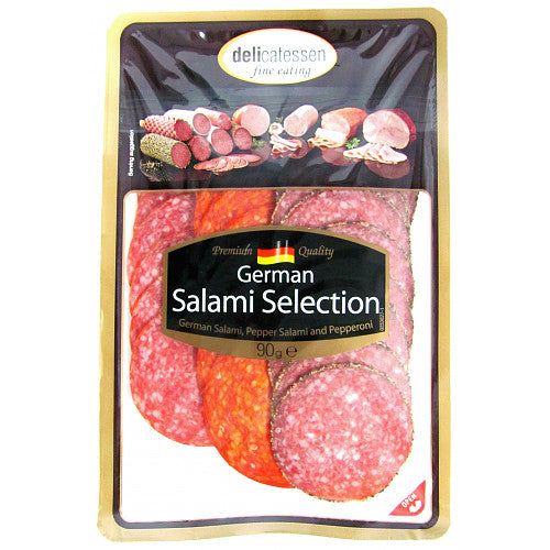 Delicatessen Fine Eating German Salami Selection 24 Slices 90g   90g × 8