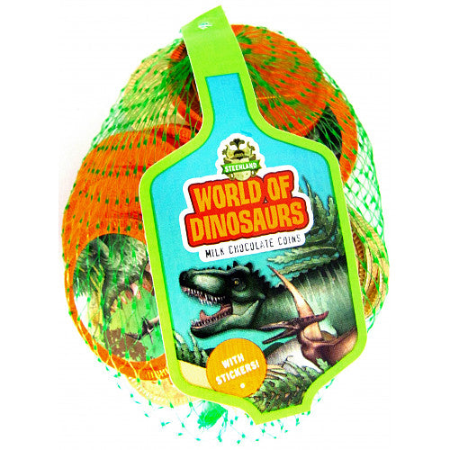 World Of Dinosaurs Milk Choc Coins Nets 65g