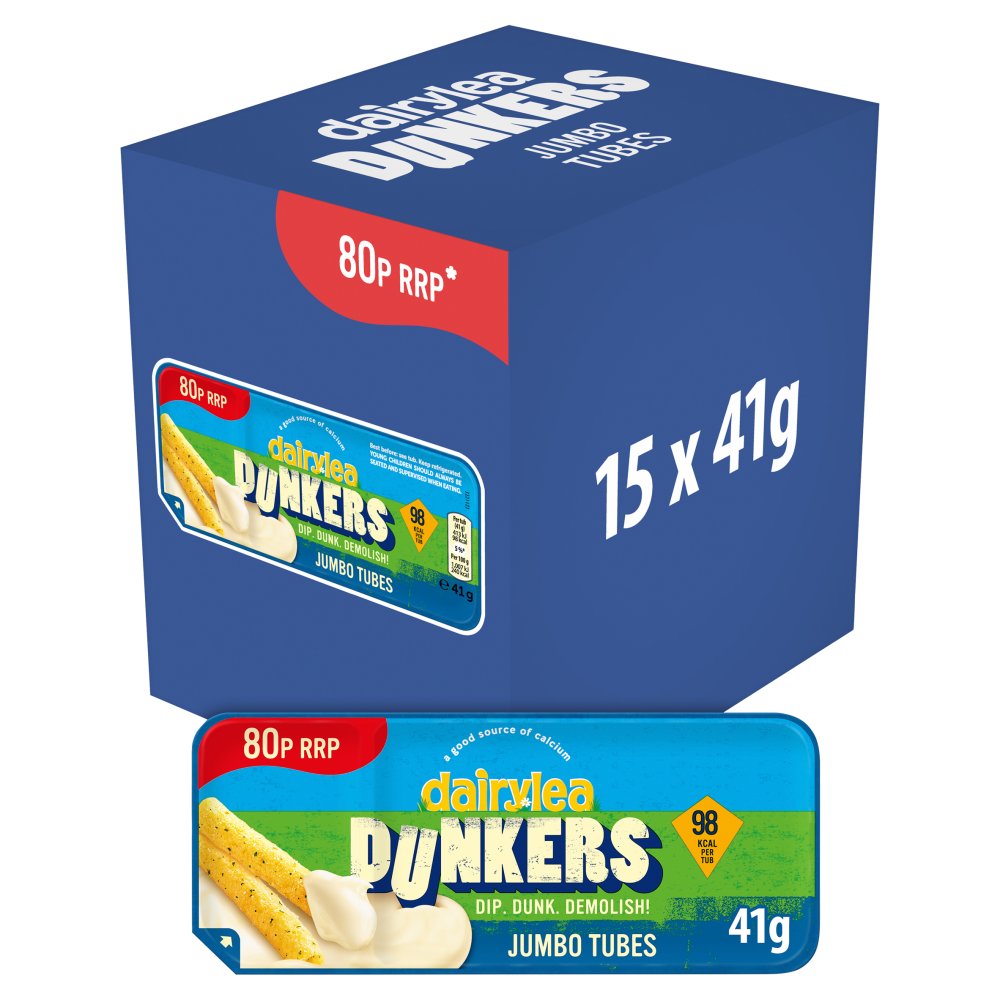 Dairylea Dunkers Jumbo Tubes Cheese Snack 80p PMP 41g   41g × 15 × 1