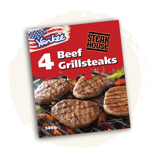 PM £3.29 Yankee 4 Beef Grill 8x340g