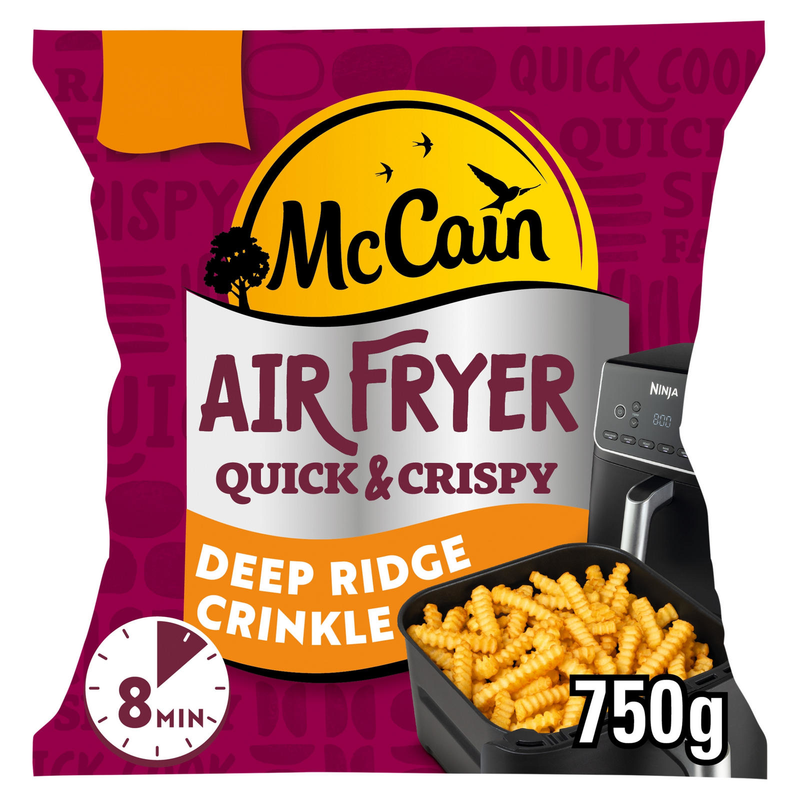 McCain Air Fryer Crinkle Cut Chips UNIT 6x750g . Packed 2 units to a case.
Unit Weight: 4.70 Kilos.