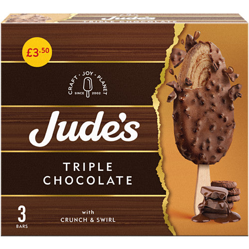 Jude's Triple Chocolate Bars 3 x 80ml (240ml)   3pk × 8