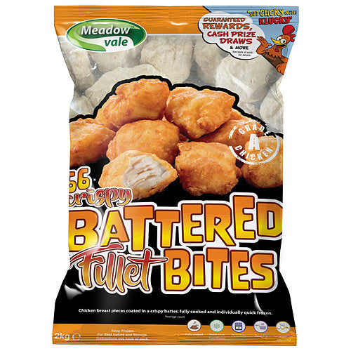 Meadowvale Battered Chicken Bites   2Kg × 5