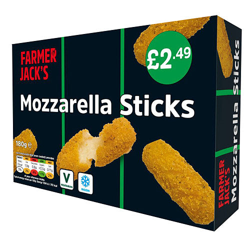 Farmer Jack's Mozzarella Sticks 180g   180g × 1 Bread Pizzas & Snacks Asetena Pa 