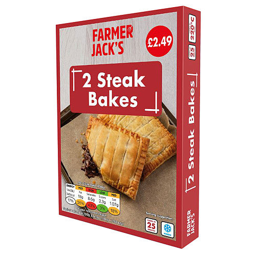 Farmer Jack's Steak Bakes 2 x 140g (280g)   280g × 1