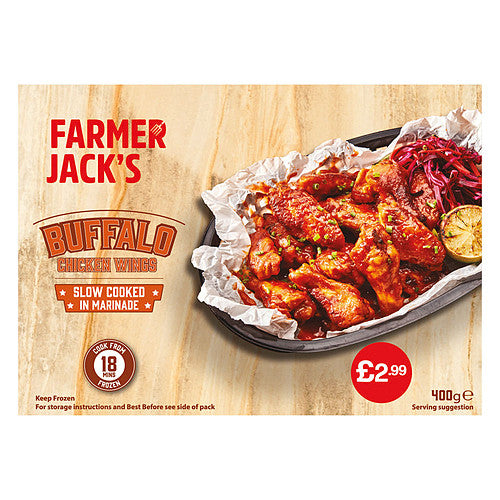 Farmer Jacks Buffalo Wings PM £2.99   400g × 1