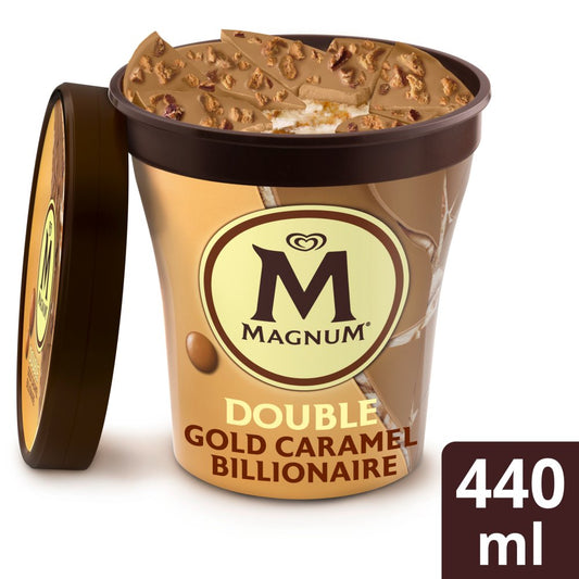 Magnum Double Gold Caramel Billionaire Ice Cream Tub 440 ml   440ml × 1