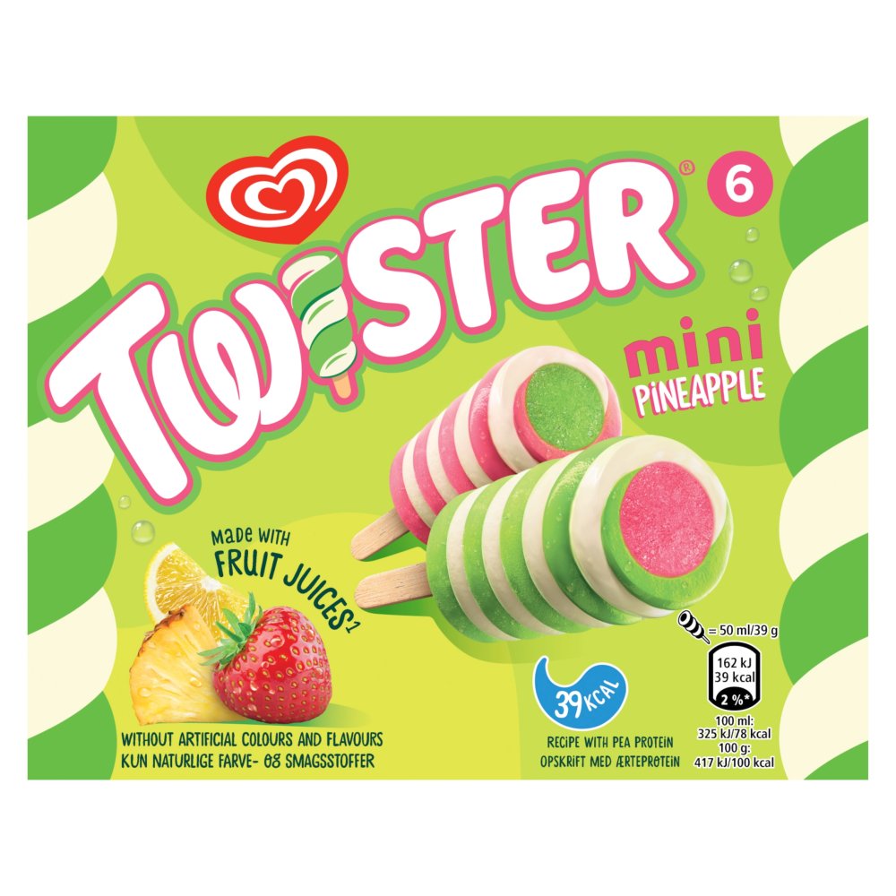 Heartbrand Twister Ice Lolly Mini Pineapple 6x 50 ml    6pk × 1
