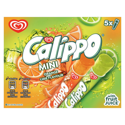 Heartbrand Calippo Mini Ice Lollies Orange & Lemon-Lime 5x 80 ml    5pk × 6