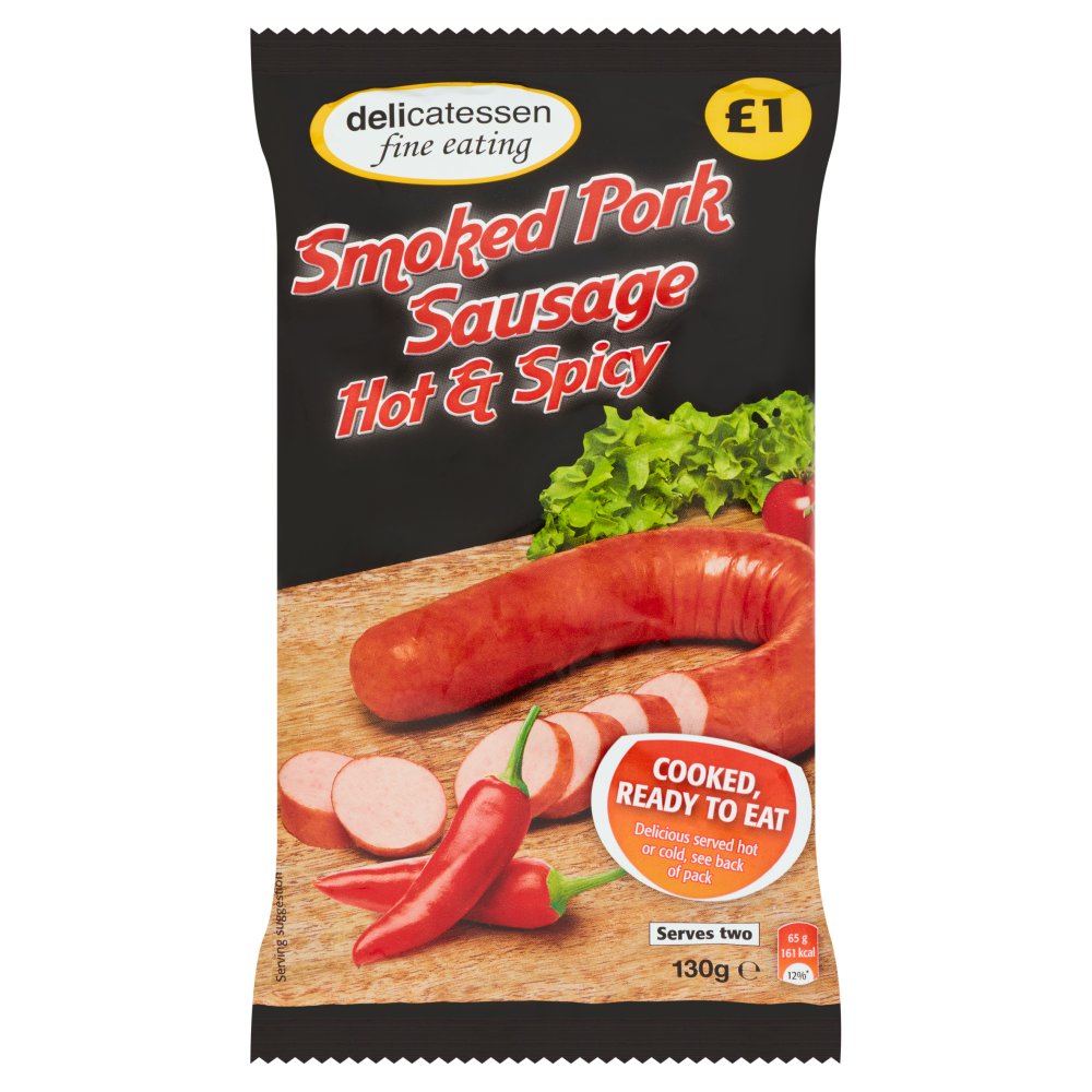 Delicatessen Fine Eating Smoked Pork Sausage Hot & Spicy 130g   130g × 1