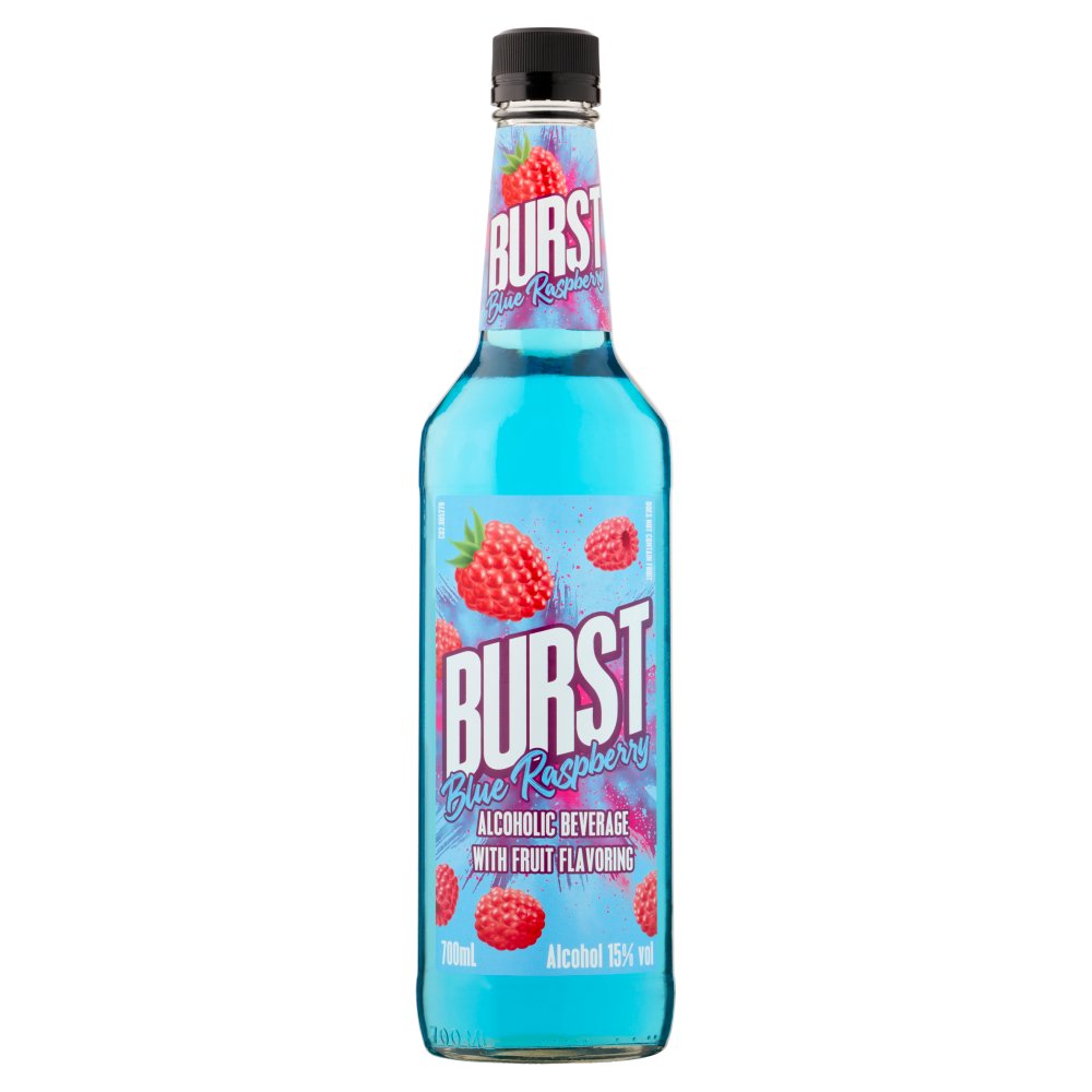 Burst Blue Raspberry Alcoholic Beverage with Fruit Flavoring 700ml   70Cl × 1