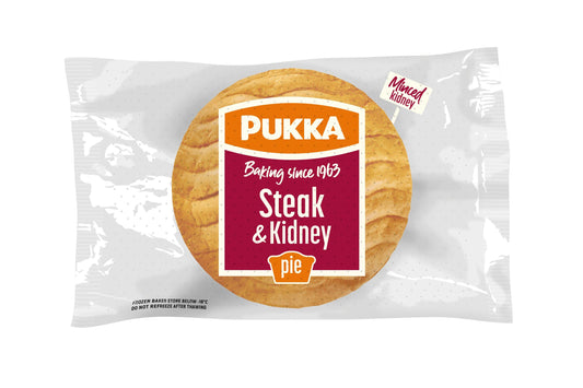Pukka-Pies Individually Wrapped Frozen Baked Large Steak & Kidney Pies 12 x 227g Ready Meals Asetena Pa 