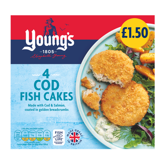 PM £1.50 Youngs 4 Cod Cake 12x200g