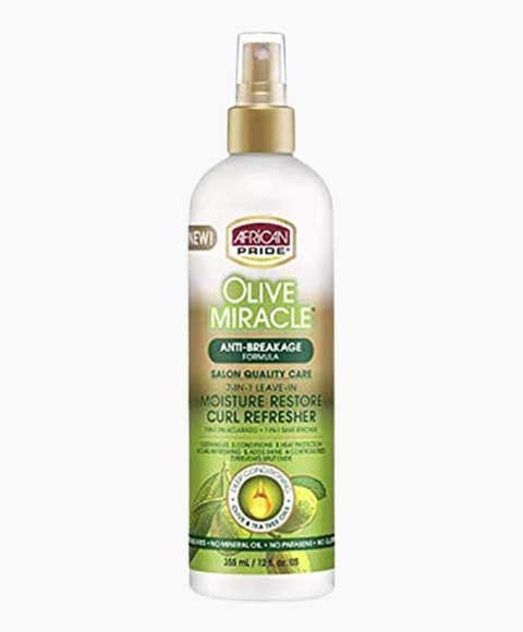 OLIVE MIRACLE MOISTURE RESTORE CURL REFRESHER 355ml Sprays, Serums and Oils Asetena Pa 
