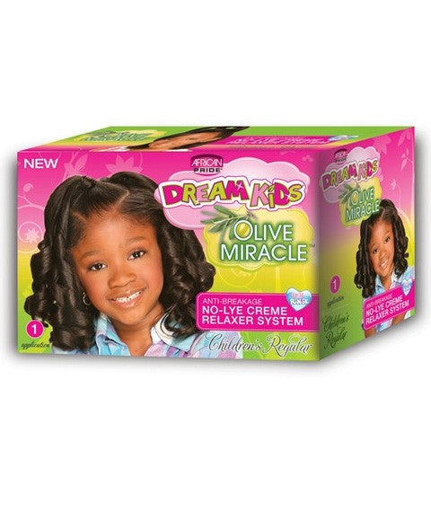DREAM KIDS OLIVE MIRACLE NO LYE CREME RELAXER SYSTEM 1 Application (Pack of 2) Color Childrens Regular Relaxer n Texturizer Asetena Pa 