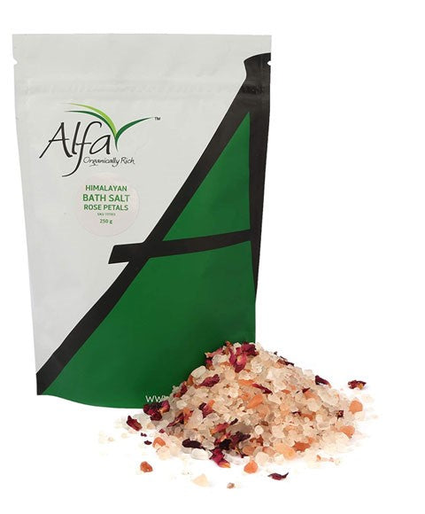 ORIGINALLY RICH HIMALAYAN BATH SALT WITH ROSE PETALS 250 g Supplements Asetena Pa 