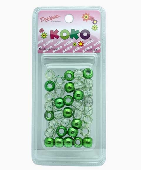DESIGNER COLLECTION KOKO HAIR BEADS PB03  Color Assorted Green Kids Hair Accessories Asetena Pa 