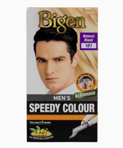 BIGEN HAIR MENS SPEEDY COLOUR NATURAL BLACK 101 pack of 3 Men Hair Dye Asetena Pa 