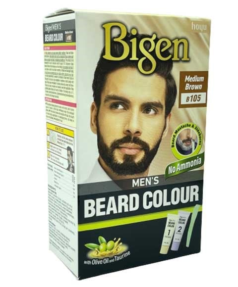 MENS BEARD COLOUR MEDIUM BROWN B105 Pack of 12 Men Hair Dye Asetena Pa 