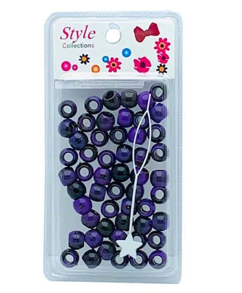 STYLE COLLECTION PATTERN BEADS BD012  Color Black And Purple Kids Hair Accessories Asetena Pa 