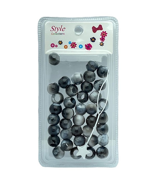 STYLE COLLECTION HAIR BEADS WHITE AND BLACK BD009A Kids Hair Accessories Asetena Pa 