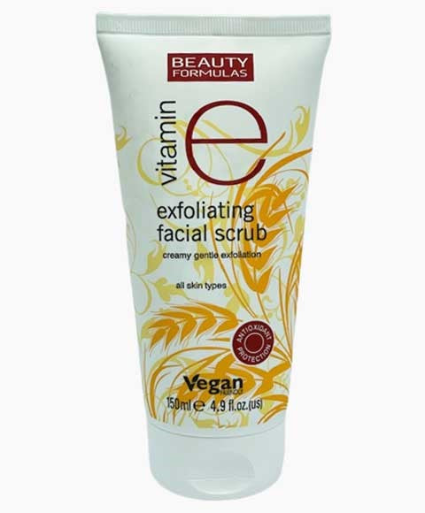 BEAUTY FORMULAS VITAMIN E EXFOLIATING FACIAL SCRUB 150 ml Skin Wash Asetena Pa 