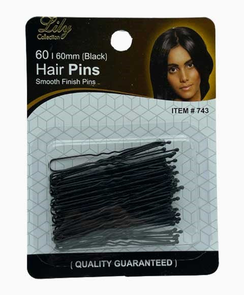 LILY COLLECTION HAIR BUN PINS 743 60 (60mm) Color Black Kids Hair Accessories Asetena Pa 