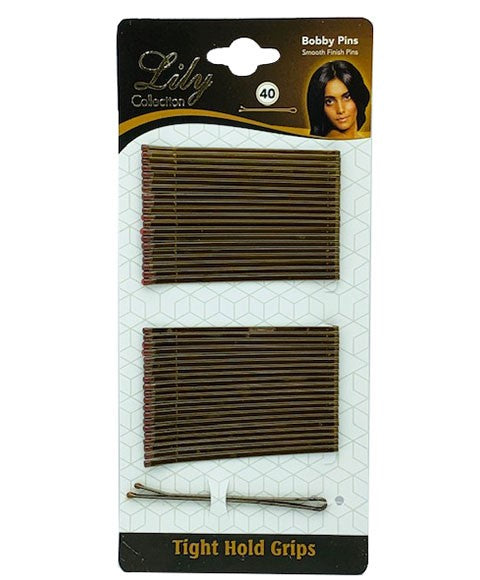 LILY BOB PINS CARD BROWN  Color 40pcs Kids Hair Accessories Asetena Pa 