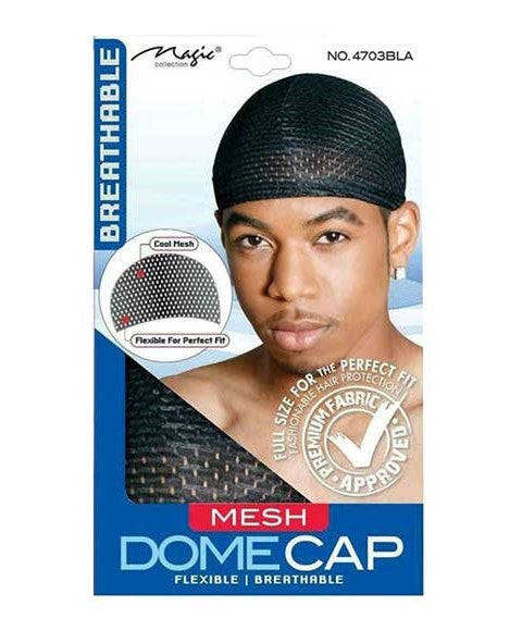 MAGIC COLLECTION BREATHABLE MESH DOME CAP 4703  Color Black Durags and Caps Asetena Pa 