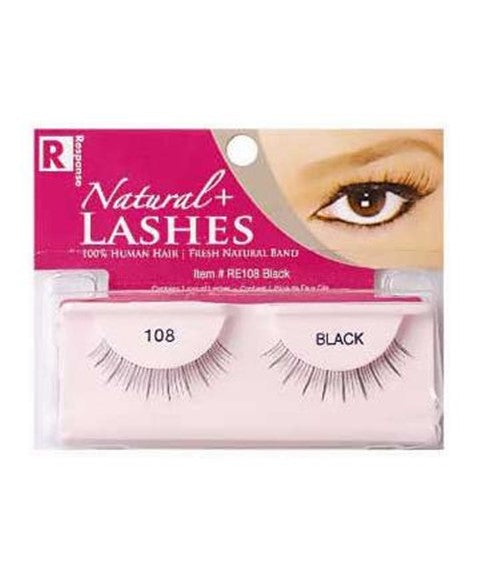 RESPONSE NATURAL PLUS LASHES 108  Color Black Eye Makeup Asetena Pa 