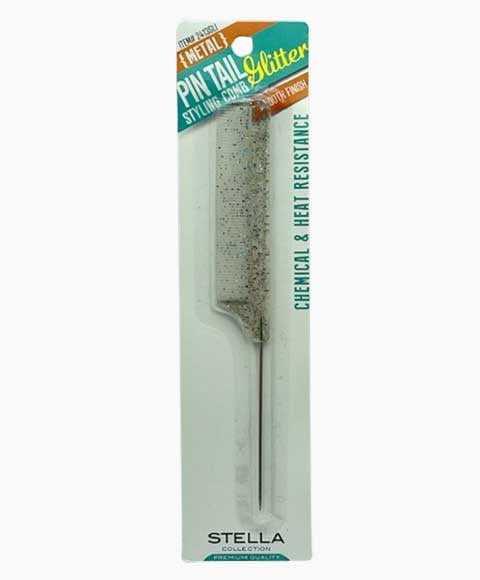 STELLA COLLECTION METAL PIN TAIL STYLING COMB GLITTER 2413GLI Salon Accessories Asetena Pa 