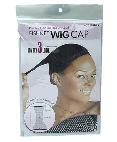 MAGIC COLLECTION STRETCHABLE FISH NET WIG CAP 2224BLA  Color Black Extensions Accessories Asetena Pa 