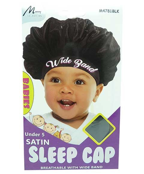 MURRY COLLECTION SATIN SLEEP CAP UNDER 5 M4781BLK Durags and Caps Asetena Pa 