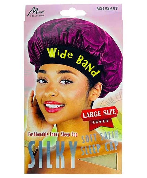 MURRY COLLECTION SOFT SATIN WIDE SILKY SLEEP CAP  Color M2192AST Durags and Caps Asetena Pa 