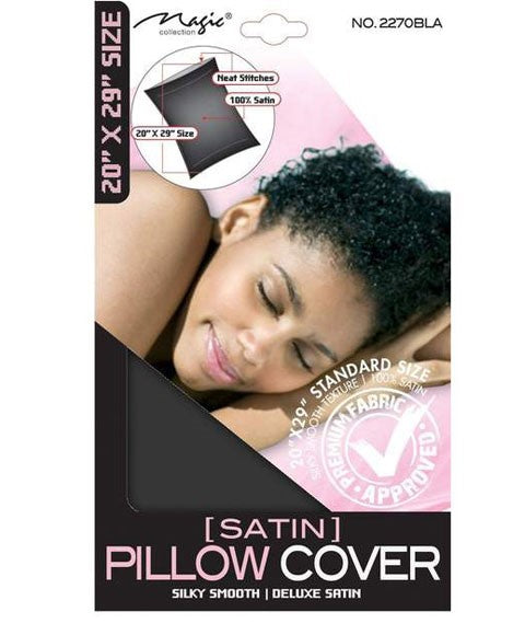MAGIC COLLECTION SATIN PILLOW COVER 2270BLA  Color Black Salon Accessories Asetena Pa 