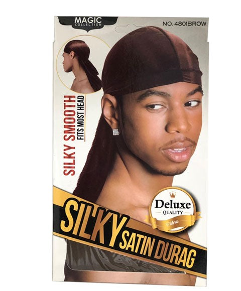 MAGIC COLLECTION SILKY SATIN DURAG 4801 BROW  Color Brown Durags and Caps Asetena Pa 