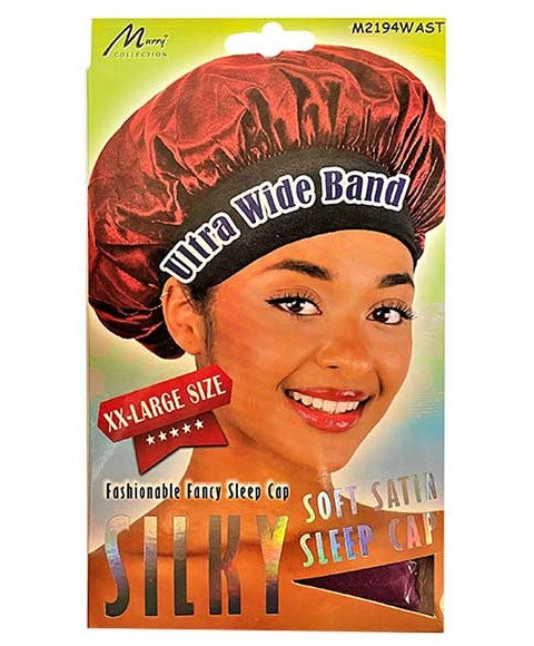 MURRY COLLECTION SILKY SOFT SATIN SLEEP CAP ULTRA WIDE BAND  Color M2194WAST Durags and Caps Asetena Pa 