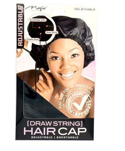 MAGIC COLLECTION DRAW STRING HAIR CAP XL Cap Color 2054 Blk Durags and Caps Asetena Pa 