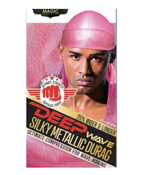 MAGIC COLLECTION DEEP WAVE SILKY METALLIC DURAG 4802HPIN  Color HPink Durags and Caps Asetena Pa 