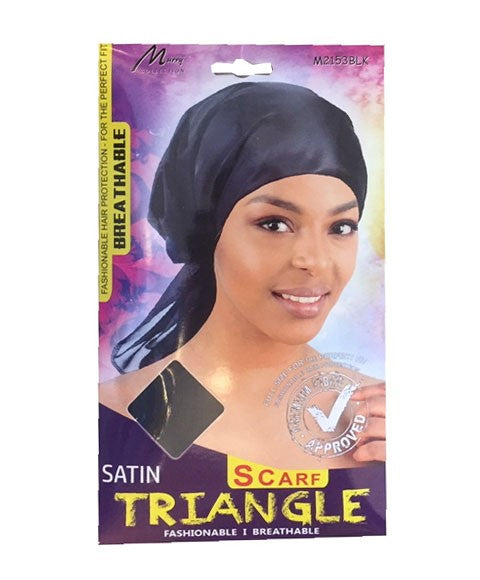 MURRY COLLECTION SATIN SCARF TRINGLE  Color M2153BKL Durags and Caps Asetena Pa 
