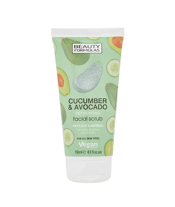BEAUTY FORMULAS CUCUMBER AND AVOCADO FACIAL SCRUB 150 ml Color Refreshing Skin Wash Asetena Pa 