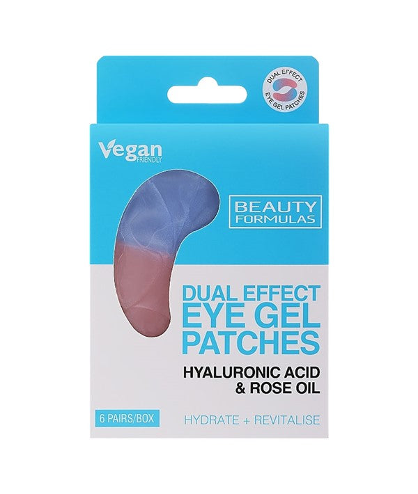 BEAUTY FORMULAS DUAL EFFECT EYE GEL PATCHES WITH HYALURONIC ACID AND ROSE OIL 6 Pairs Eye Makeup Asetena Pa 