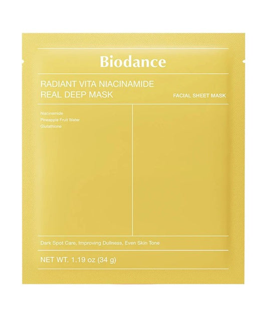 RADIANT VITA NIACINAMIDE REAL DEEP MASK 4 Sheets x 1.19 oz Korean Skincare Asetena Pa 