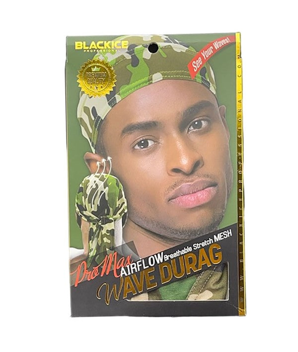 BLACKICE PROFESSIONAL PRO MAX AIRFLOW MESH WAVE DURAG BIC301CAM Durags and Caps Asetena Pa 