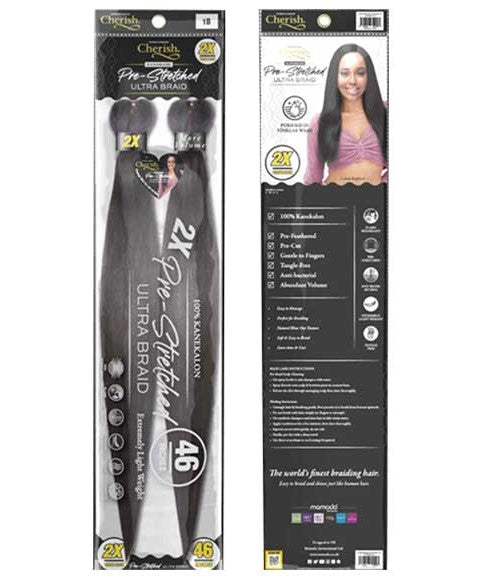 CHERISH SYN 2X PRE STRETCHED ULTRA BRAID 46 Color 1 Hair for Braid Extensions Asetena Pa 